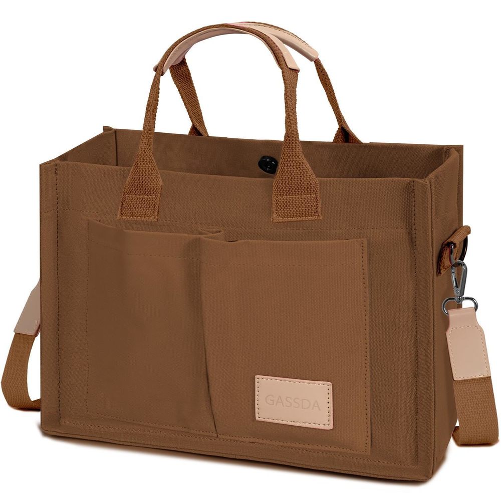 Functional Satchel Tote with Top Handles and Compartments